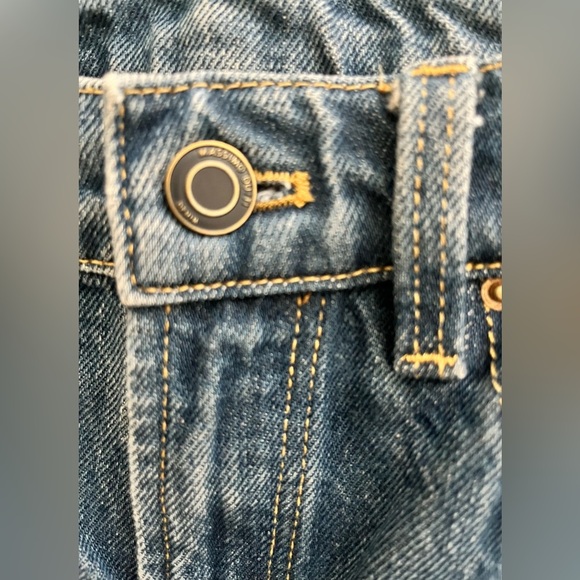 Jeans Massimo Dutti High Waist Stovepipe Seamed Front Med Wash 90s Style 29W - Picture 10 of 12